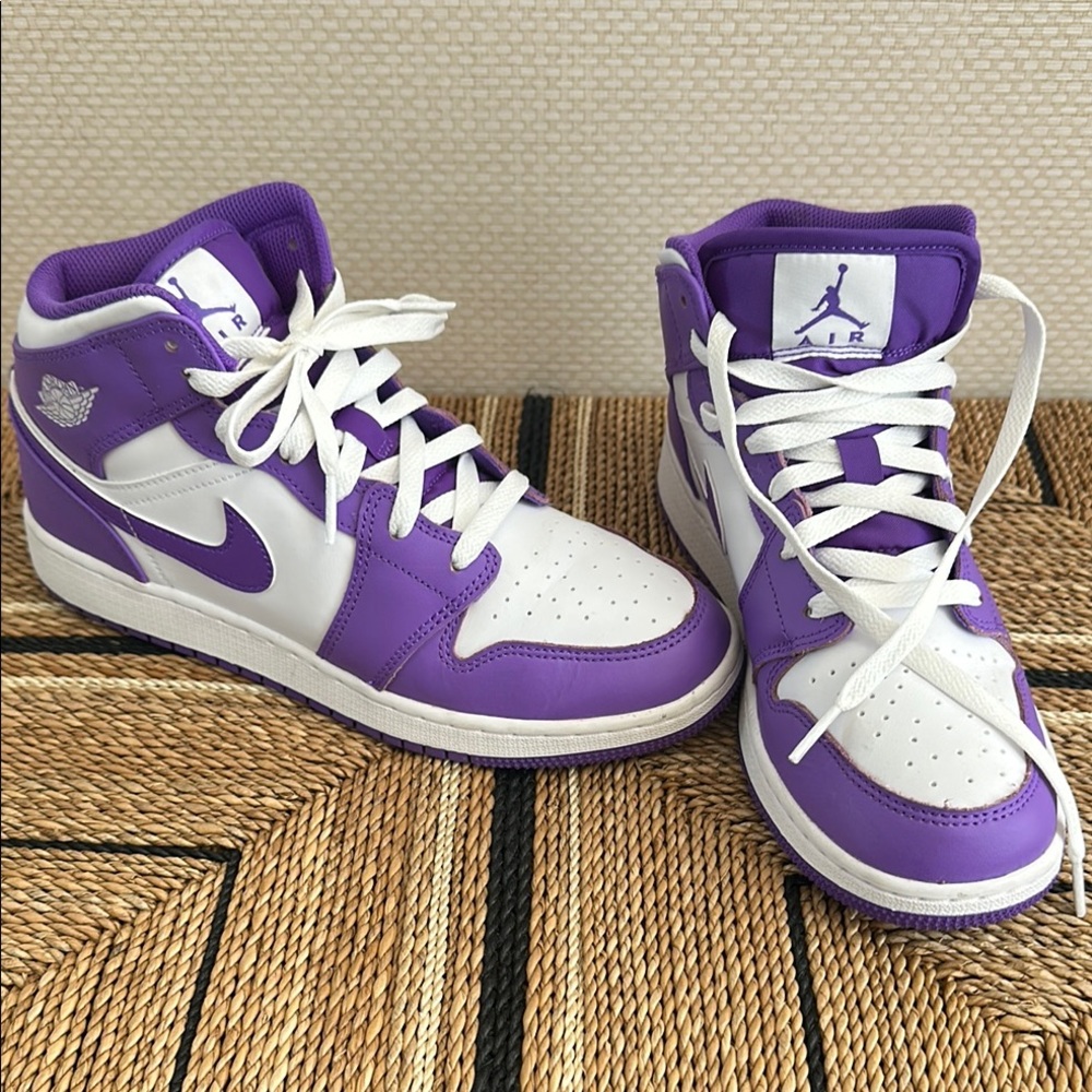 Nike Air Jordan Purple and White Sneakers